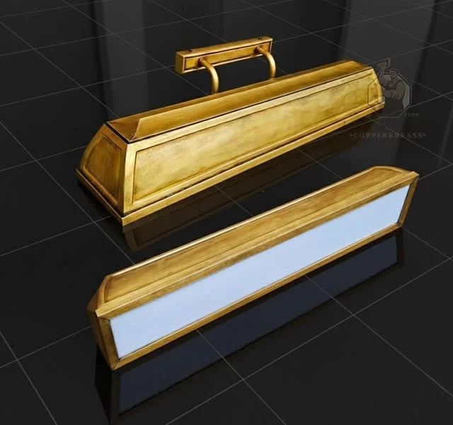 Custom Brass Wall Lamp Rectangular Iron Frame