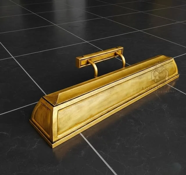 Custom Brass Wall Lamp Rectangular Iron Frame