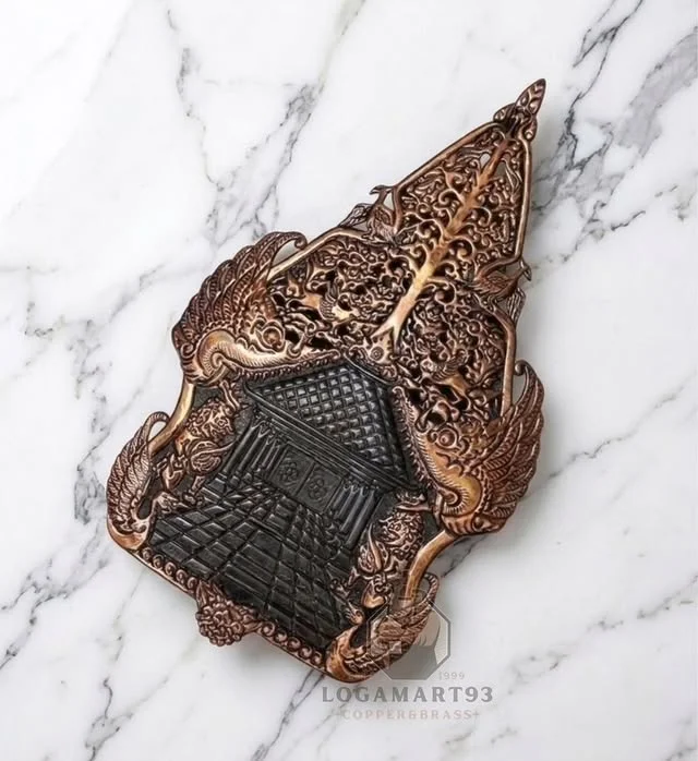 Custom Carved Copper Gunungan Wayang Wall Decor Antique