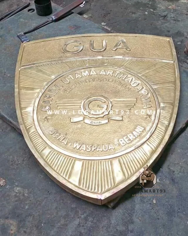 Custom PT Garda Utama Arthadarma Logo Hammered Brass Premium Quality Unfinished