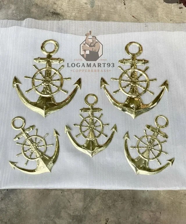 Custom TNI AL Kav Logo Glossy Brass