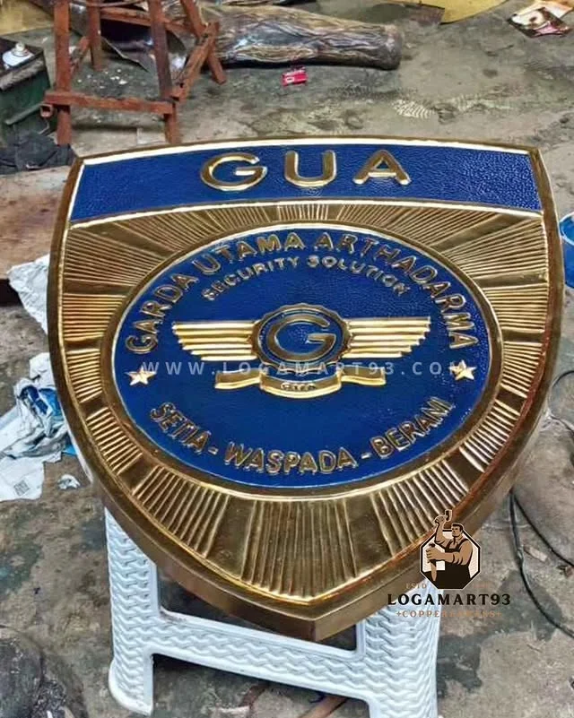 Custom PT Garda Utama Arthadarma Logo Hammered Brass Premium Quality Bottom Side