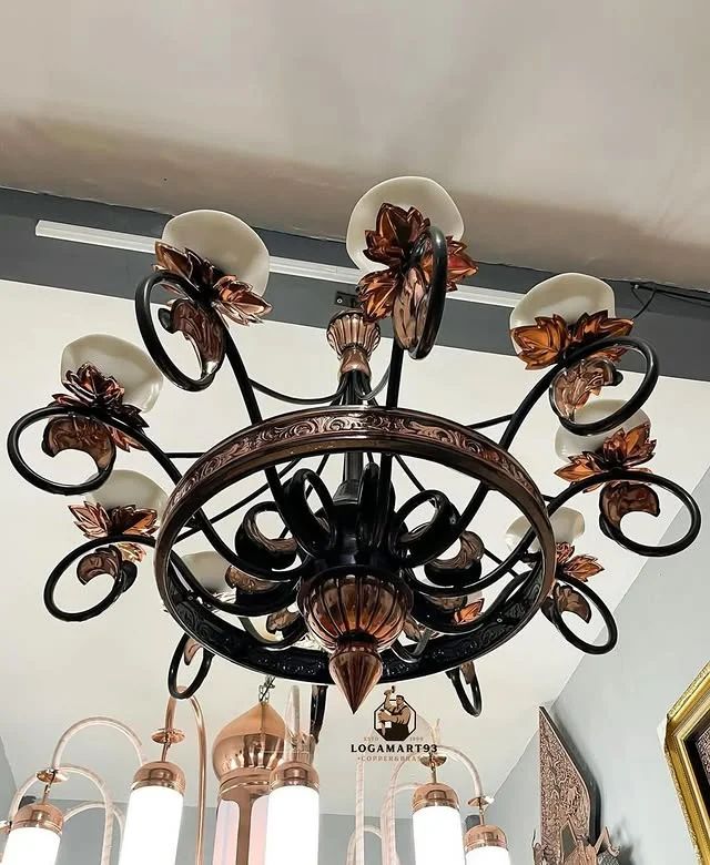 Custom European Style Glossy Copper Pendant Lamp