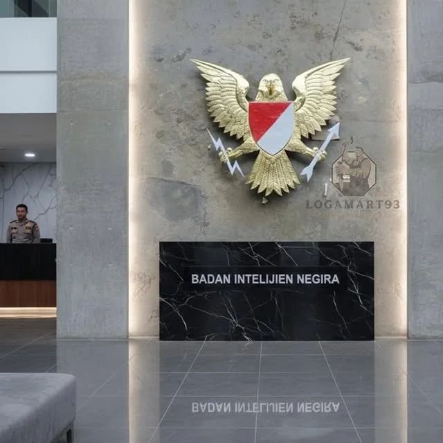 Custom Carved Brass Garuda Intelijen Negara RI Logo