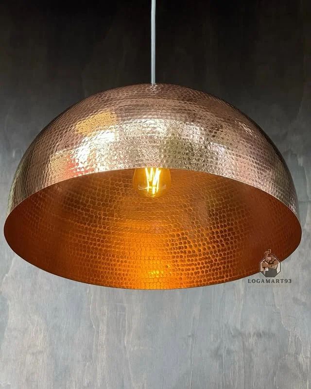 Lampu Gantung Setengah Lingkaran Tembaga Tempah Custom