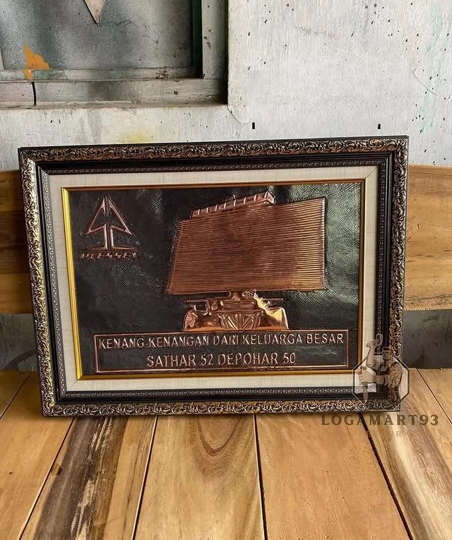 Custom Antique Carved Copper Relief Frame