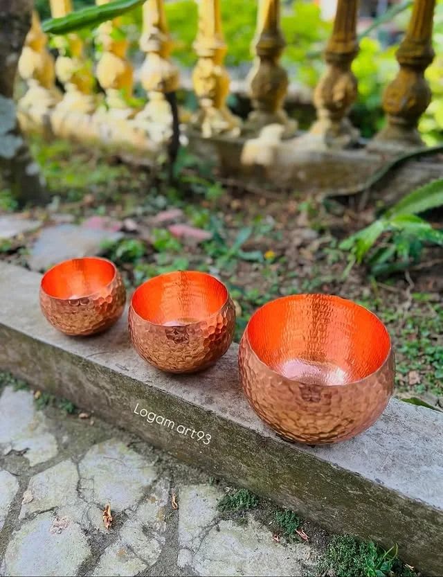 Set Vas Bunga Kuningan Tempa Glossy Custom