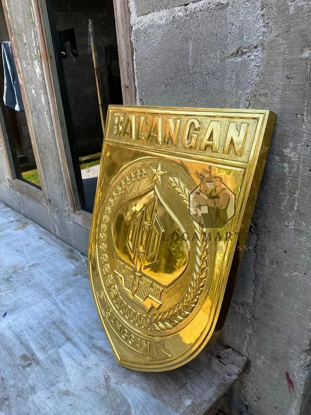 Custom Polished Brass Balangan Regency Logo