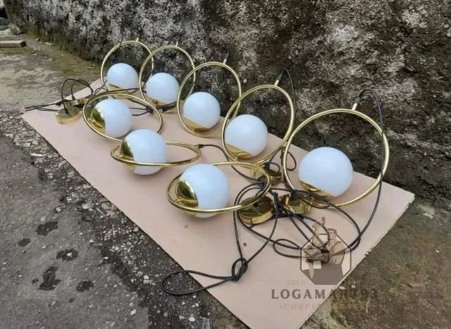 Custom Minimalist Round Brass Pendant Lamp