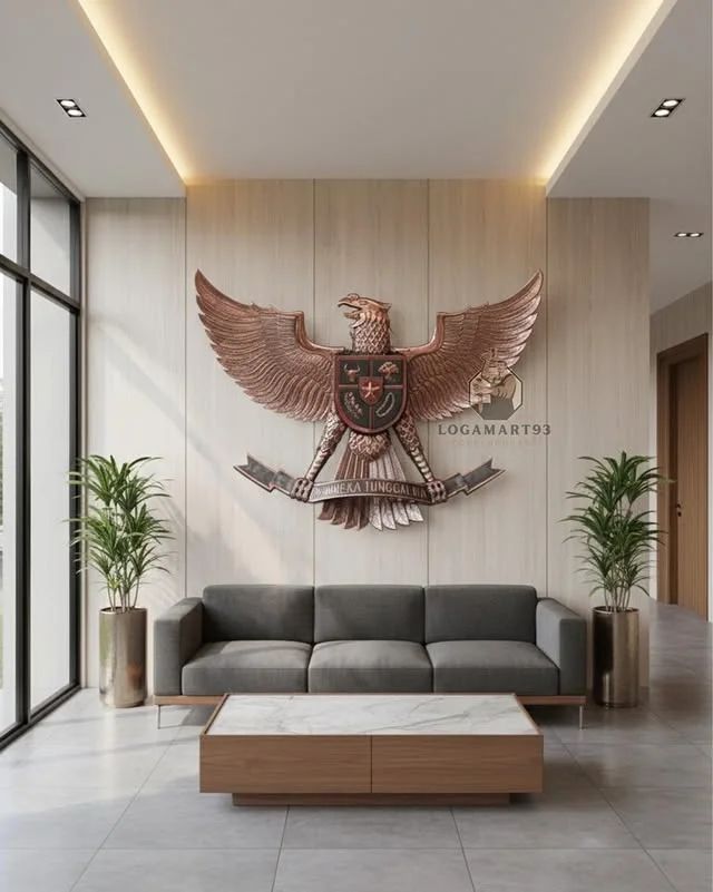 Custom Carved Copper Garuda Pancasila Logo