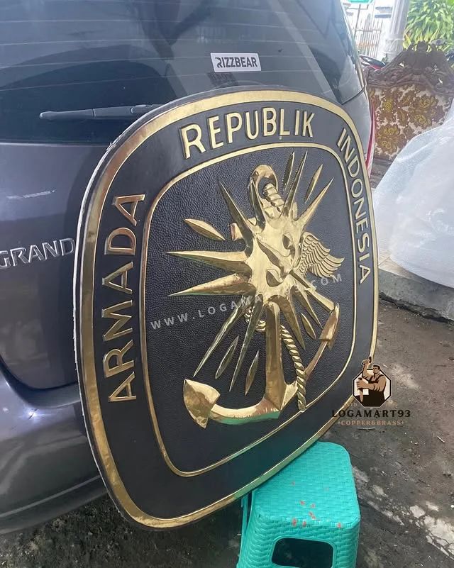 Custom Polished Brass Indonesian Navy TNI AL Logo