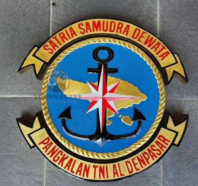 Pangkalan TNI AL Denpasar Polished Brass Logo