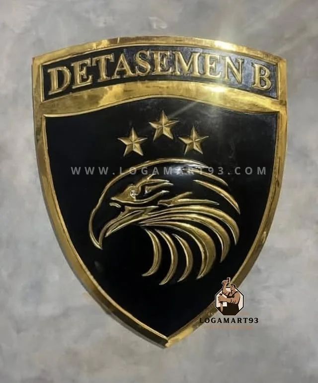 Custom Polished Brass Detasemen B Logo