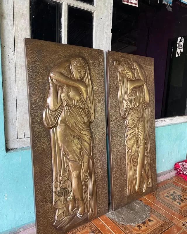 Custom Brass Relief Woman Carving Motif