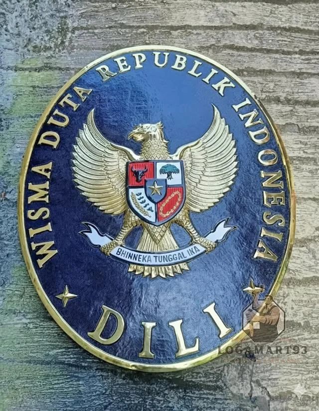 Logo Wisma Duta RI Dili Tembaga Custom