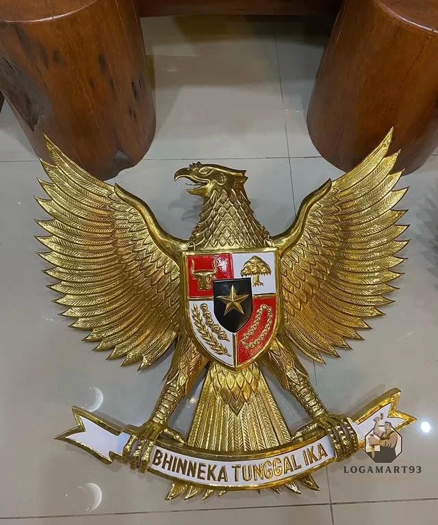 Custom Brass Garuda Bird Relief (Bhineka Tunggal Ika)