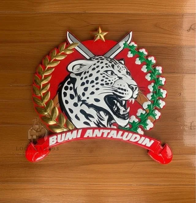 Custom Polished Brass Bumi Antaludin Logo