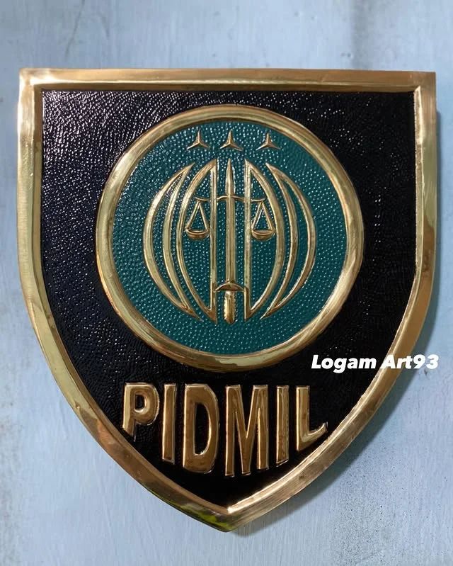 Custom Brass Pidmil Logo