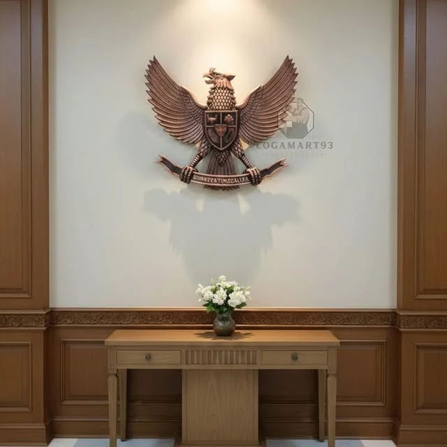 Custom Carved Copper Garuda Pancasila Logo
