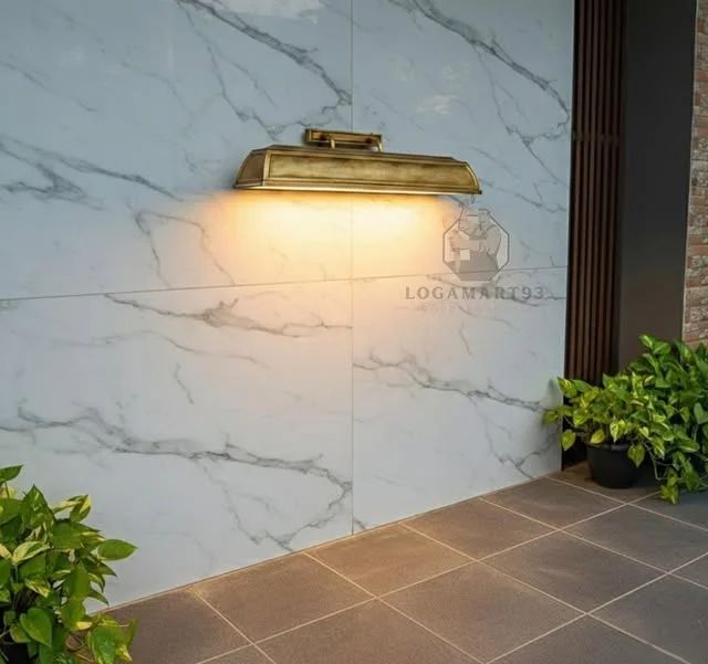 Custom Brass Wall Lamp Rectangular Iron Frame