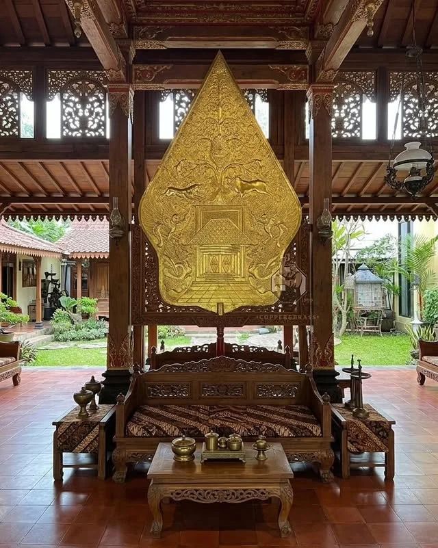 Custom Carved Brass Gunungan Wayang Wall Decor