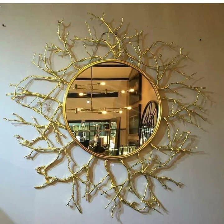 Custom Elegant Polished Brass Wall Mirror Premium Quality