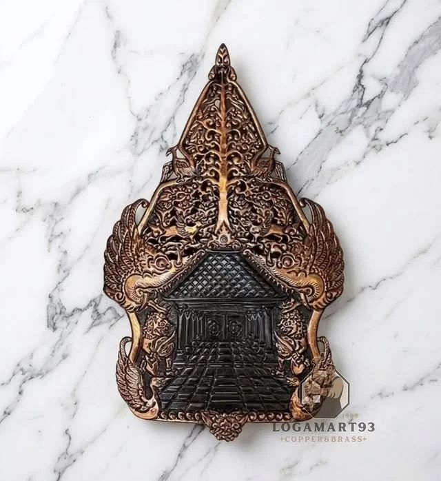 Custom Carved Copper Gunungan Wayang Wall Decor Antique